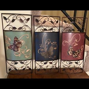 Set of 3 butterfly plaques